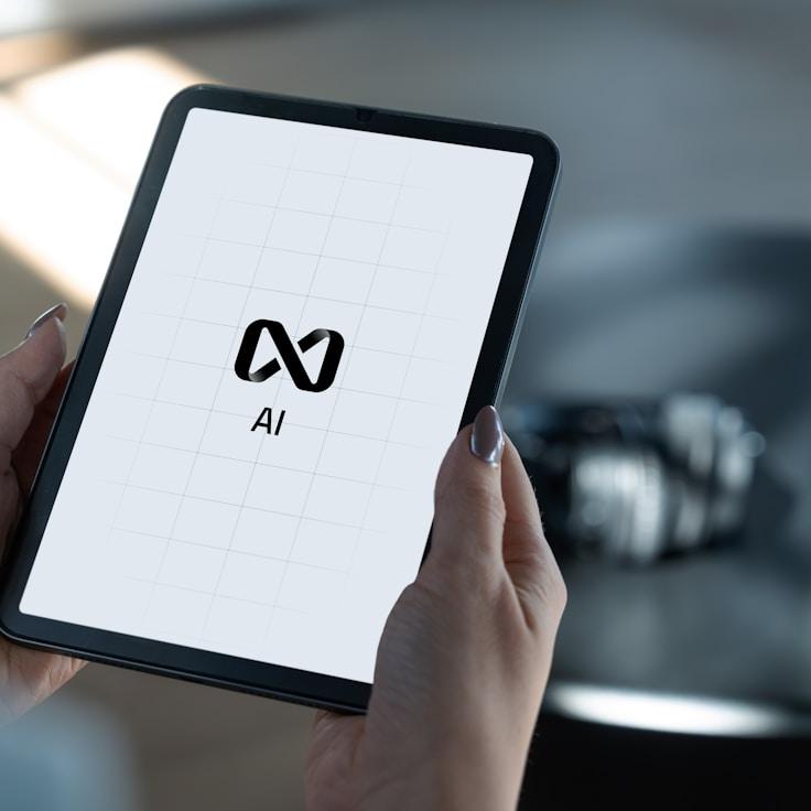 Mobile app project planning workspace with devices and development tools